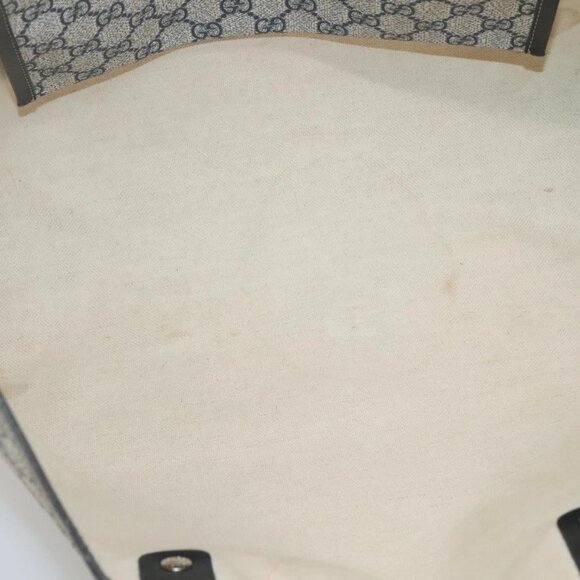 GUCCI GG Supreme Sherry Line Tote Bag PVC Navy Silver 211134 Auth bs27569 - Picture 10 of 16